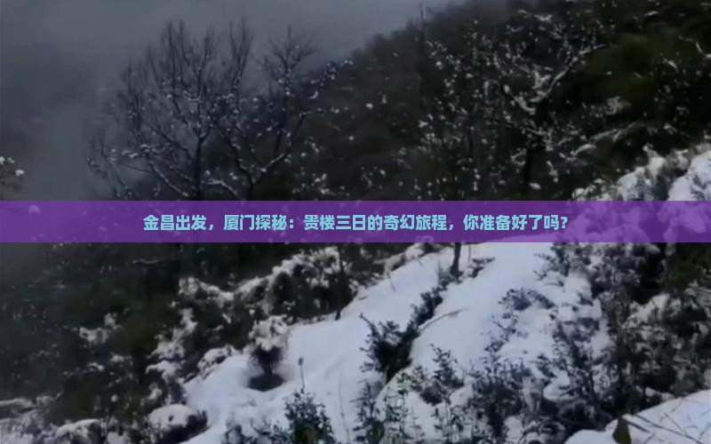 金昌出发，厦门探秘：贵楼三日的奇幻旅程，你准备好了吗？
