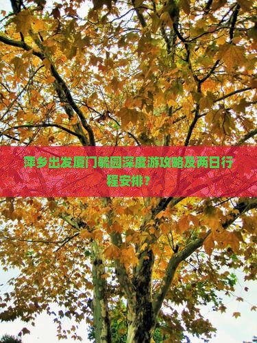 萍乡出发厦门毓园深度游攻略及两日行程安排？