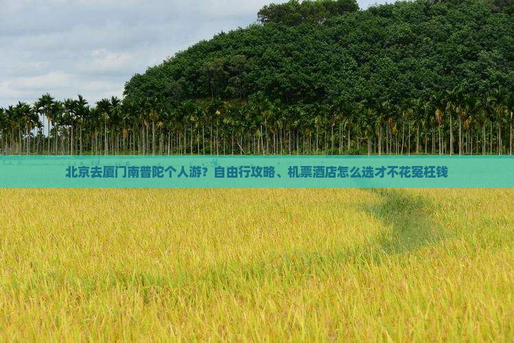北京去厦门南普陀个人游？自由行攻略、机票酒店怎么选才不花冤枉钱