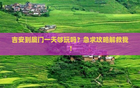 吉安到厦门一天够玩吗？急求攻略解救我！