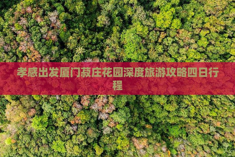 孝感出发厦门菽庄花园深度旅游攻略四日行程