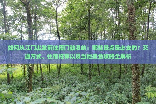 如何从江门出发前往厦门鼓浪屿：哪些景点是必去的？交通方式、住宿推荐以及当地美食攻略全解析