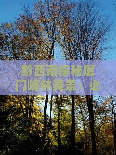 黔西南探秘厦门峰林美景：必游热门景区指南