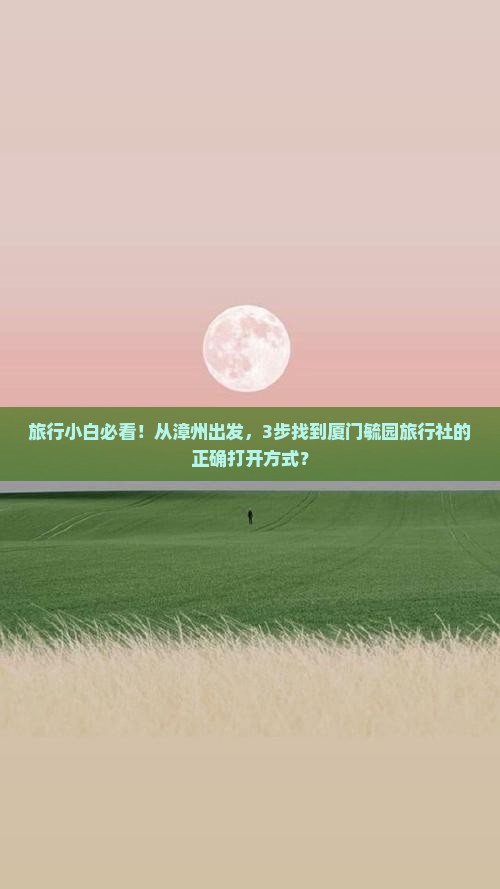 旅行小白必看！从漳州出发，3步找到厦门毓园旅行社的正确打开方式？