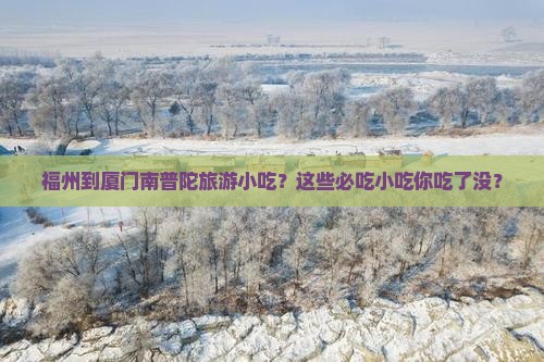 福州到厦门南普陀旅游小吃