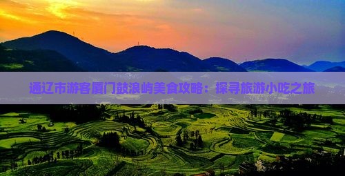 通辽市游客厦门鼓浪屿美食攻略:探寻旅游小吃之旅 通辽市游客厦门鼓浪屿美食攻略:探寻旅游小吃之旅