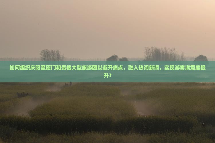 如何组织庆阳至厦门和贵楼大型旅游团以避开痛点，融入热词新词，实现游客满意度提升？
