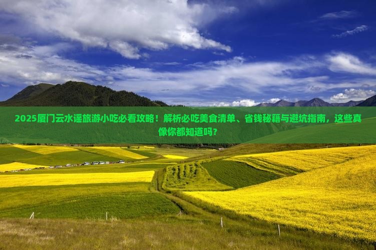 巢湖去厦门云水谣旅游小吃