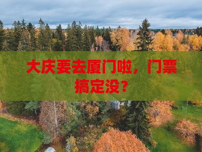 大庆去厦门门票