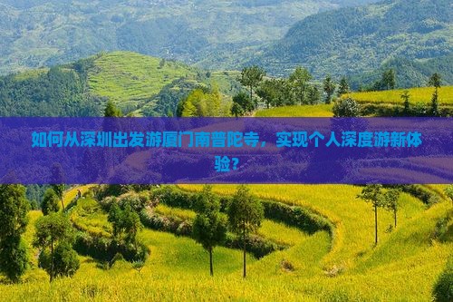 如何从深圳出发游厦门南普陀寺，实现个人深度游新体验？