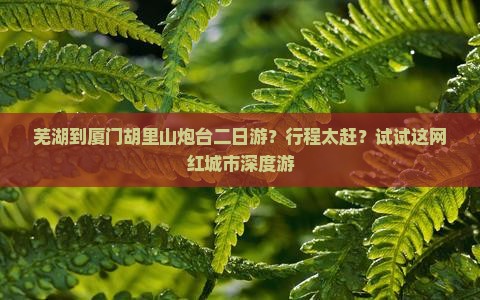 芜湖到厦门胡里山炮台二日游
