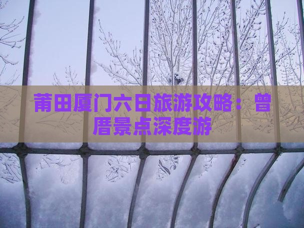 莆田到厦门曾厝埯六日游