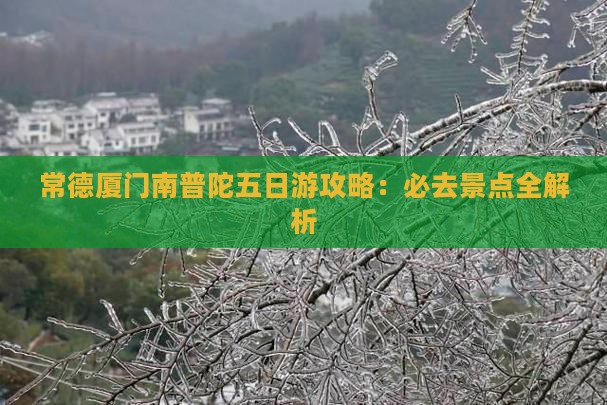 常德去厦门南普陀五日游