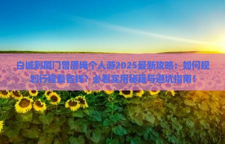 白城到厦门曾厝埯个人游