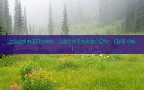 上饶到厦门鼓浪屿必去地