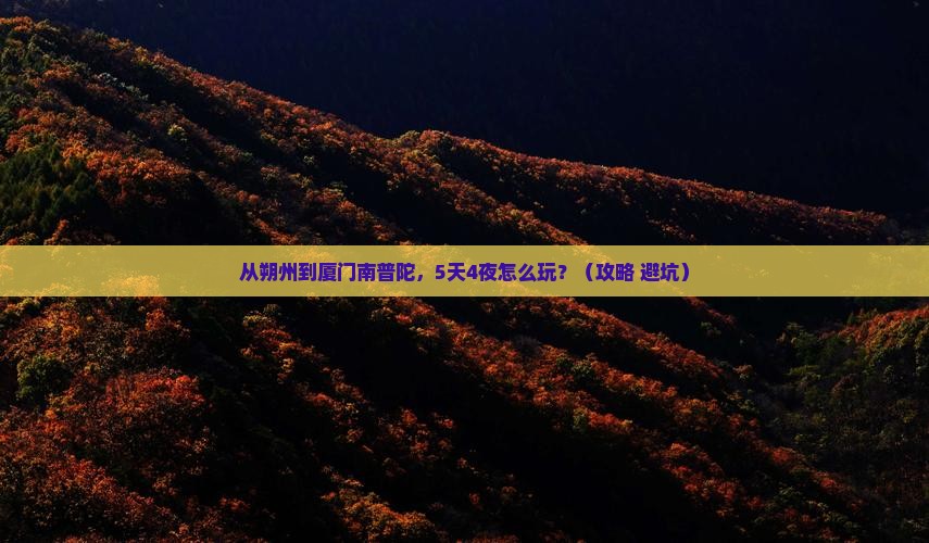 朔州到厦门南普陀攻略