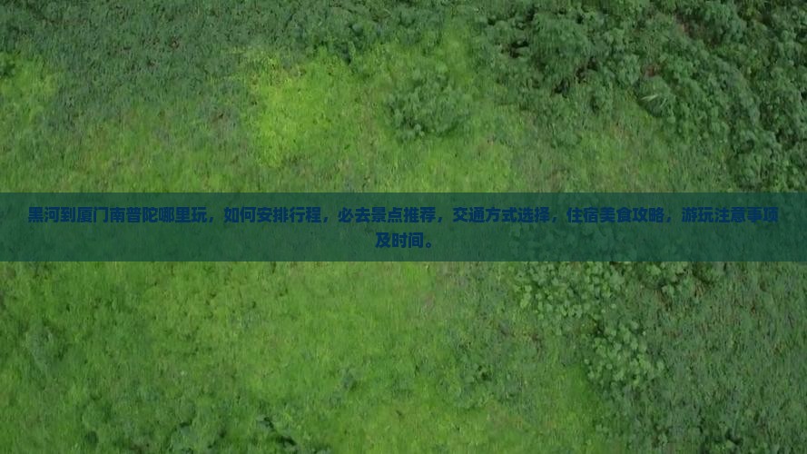 黑河到厦门南普陀哪里玩