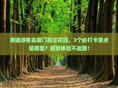 南通去厦门菽庄花园哪里玩