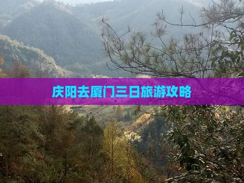 庆阳去厦门三日游