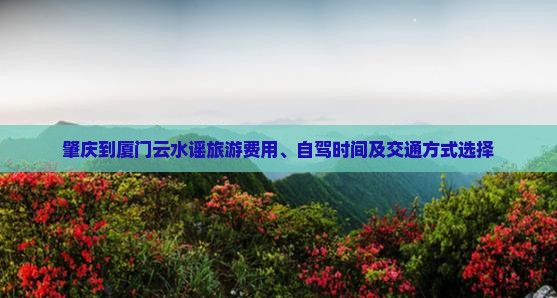 肇庆到厦门云水谣旅游费用、自驾时间及交通方式选择