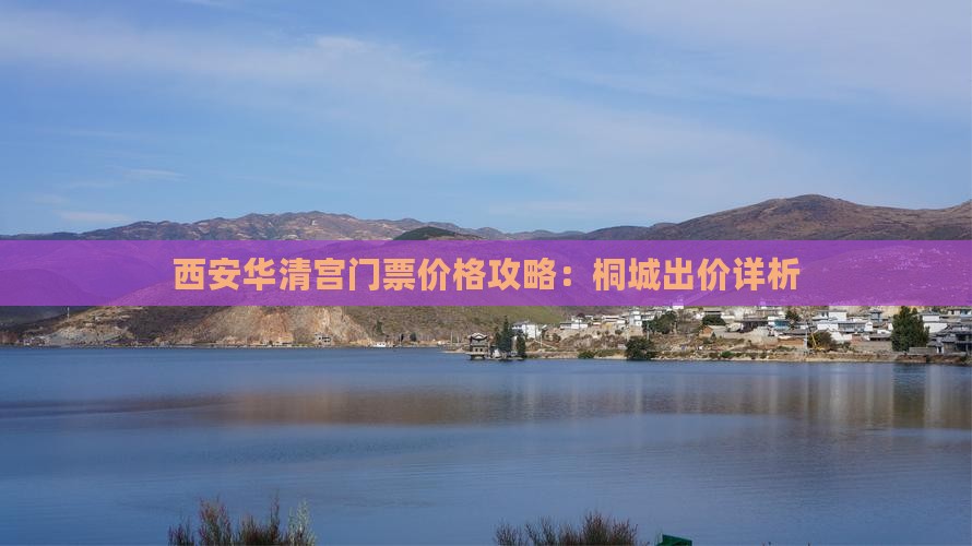 西安华清宫门票价格攻略：桐城出价详析