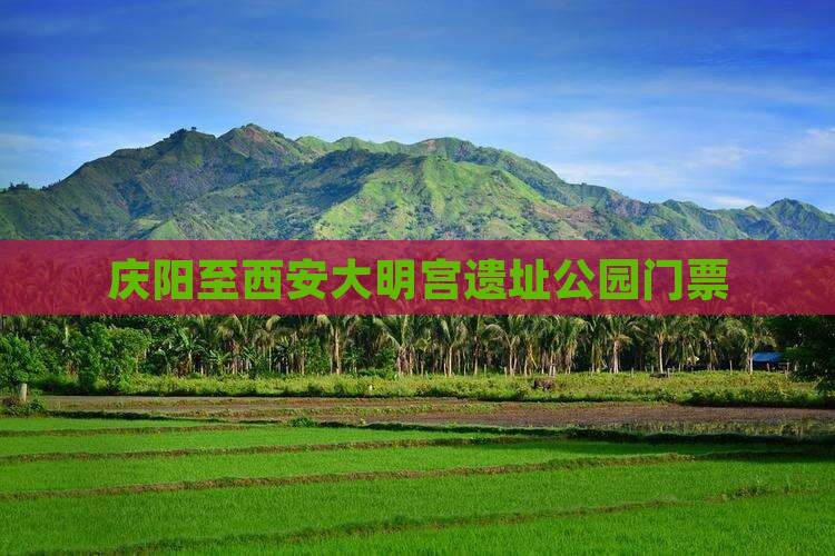 庆阳至西安大明宫遗址公园门票