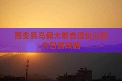 西安兵马俑大明宫遗址公园六日游攻略