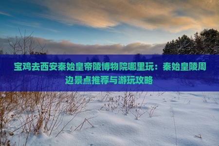 宝鸡去西安秦始皇帝陵博物院哪里玩：秦始皇陵周边景点推荐与游玩攻略