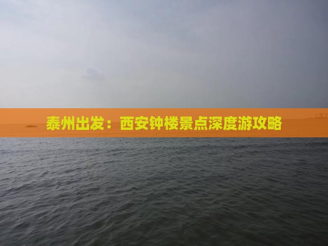 泰州出发：西安钟楼景点深度游攻略