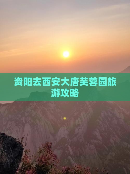 资阳去西安大唐芙蓉园攻略