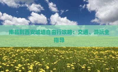 南昌到西安城墙自由行攻略：交通、游玩全指导