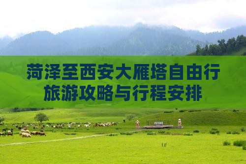 菏泽至西安大雁塔自由行旅游攻略与行程安排