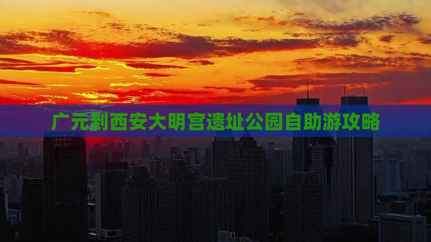 广元到西安大明宫遗址公园自助游攻略