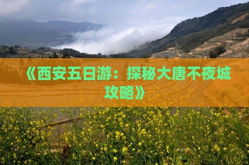 《西安五日游：探秘大唐不夜城攻略》