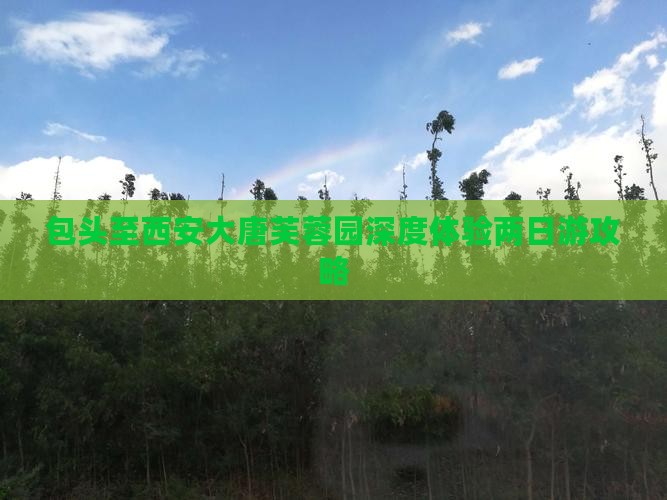 包头至西安大唐芙蓉园深度体验两日游攻略
