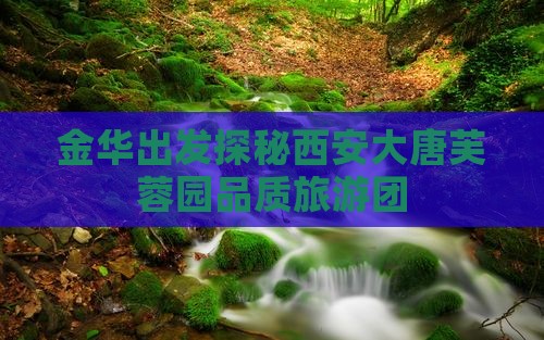 金华出发探秘西安大唐芙蓉园品质旅游团