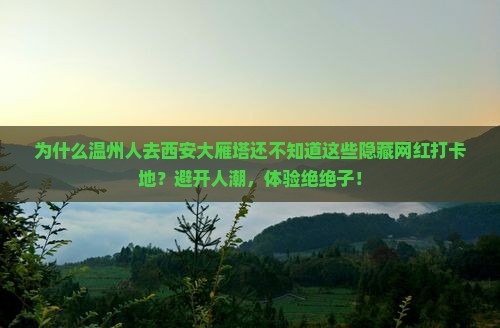 温州去西安大雁塔必去地