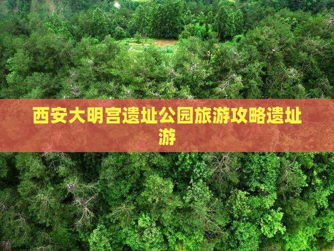 西安大明宫遗址公园旅游攻略遗址游