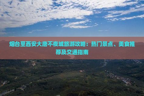 烟台至西安大唐不夜城旅游攻略：热门景点、美食推荐及交通指南