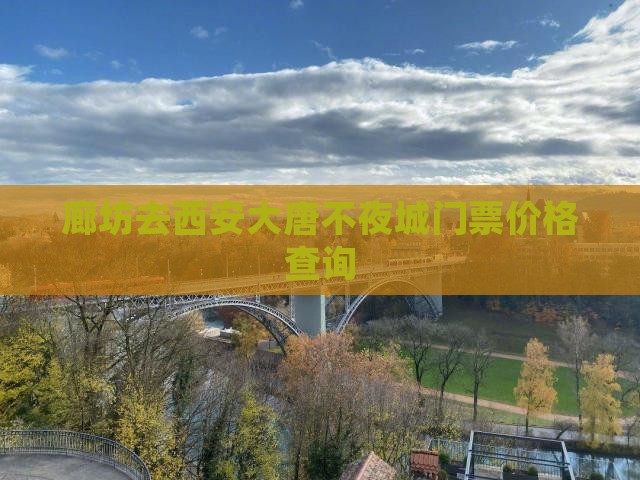 廊坊去西安大唐不夜城门票价格查询