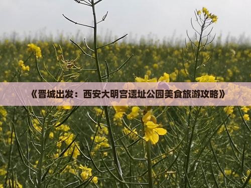 《晋城出发：西安大明宫遗址公园美食旅游攻略》