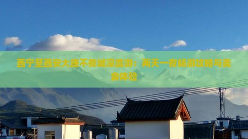 西宁至西安大唐不夜城深度游：两天一夜畅游攻略与美食体验