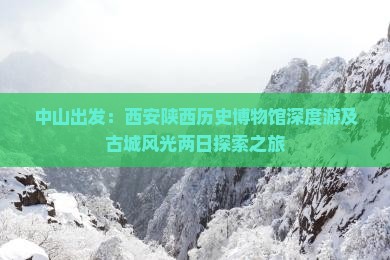 中山出发：西安陕西历史博物馆深度游及古城风光两日探索之旅