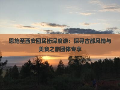 恩施至西安回民街深度游：探寻古都风情与美食之旅团体专享