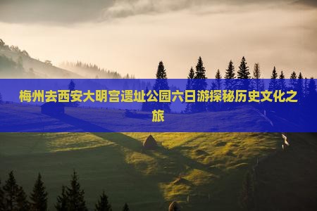 梅州去西安大明宫遗址公园六日游探秘历史文化之旅