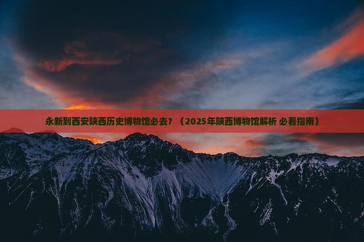 永新到西安陕西历史博物馆必去地