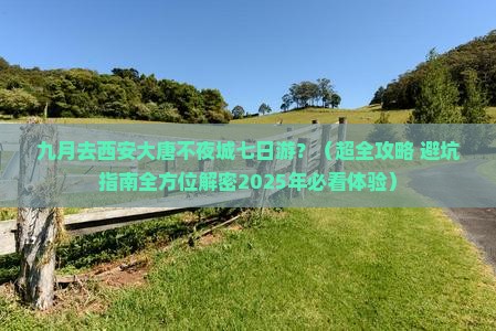 九月去西安大唐不夜城七日游