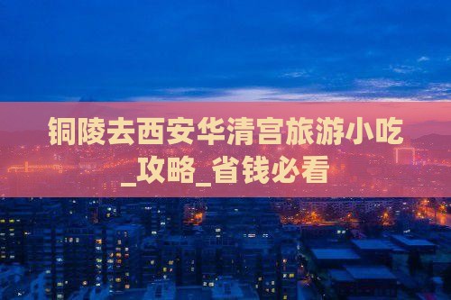 铜陵去西安华清宫旅游小吃