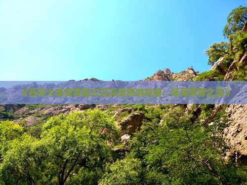 《西安大唐芙蓉园三日深度旅游攻略：探寻芙蓉之美》