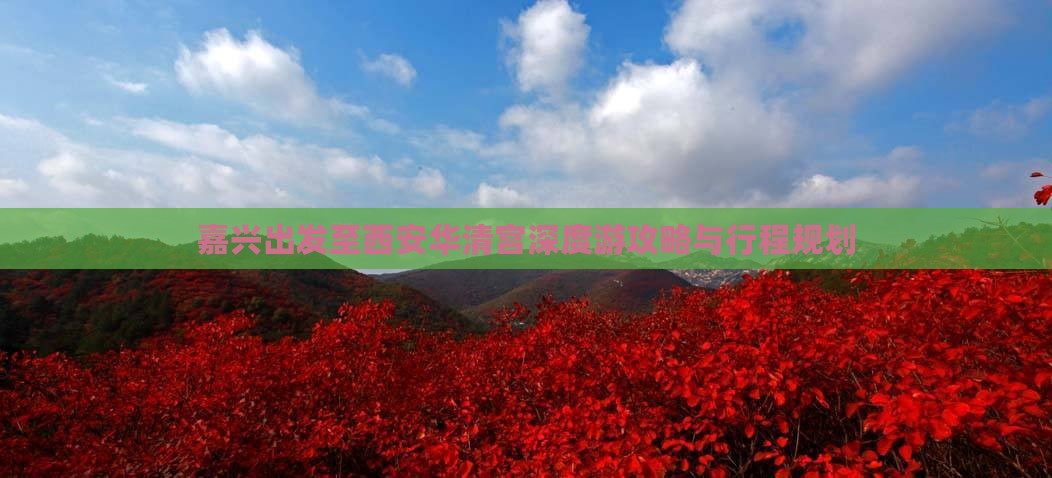 嘉兴出发至西安华清宫深度游攻略与行程规划